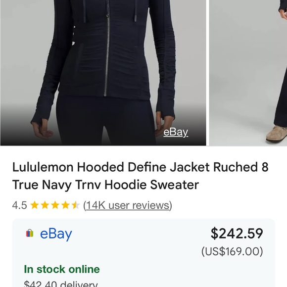 Lululemon Nulu Hooded Define Jacket *Ruched* - True Navy - Picture 5 of 5